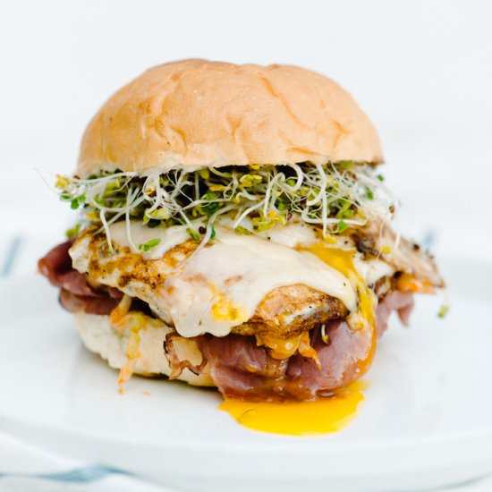 Sriracha Cabbage Fried Egg Sandwich