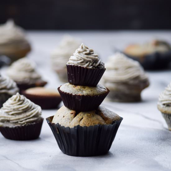 Black Sesame Cupcakes