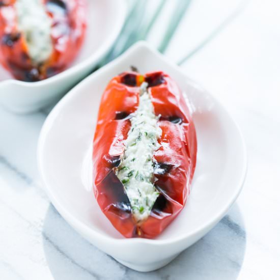 Grilled Peppers with Goat Cheese