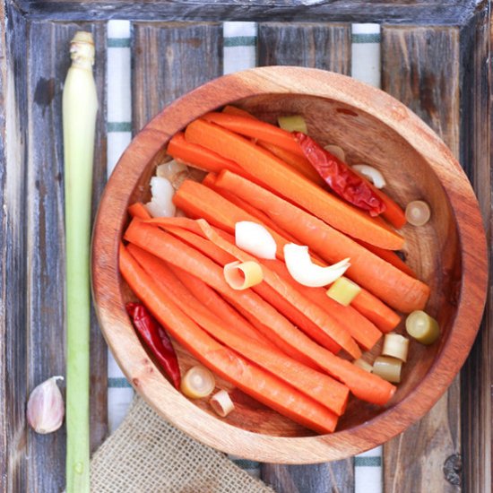 Pickled Thai Carrot Sticks