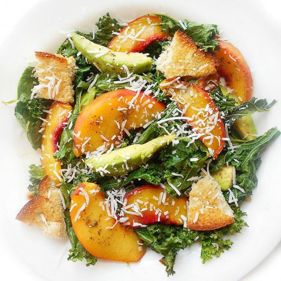 Kale Salad With Peaches and Coconut