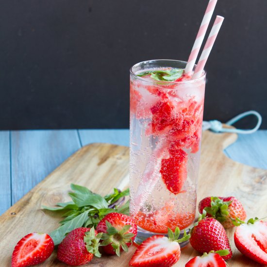 Strawberry Basil Italian Lemonade