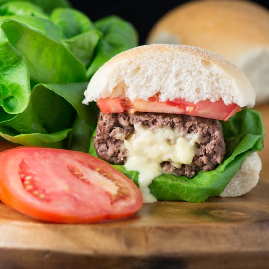 Homemade Cheese Stuffed Burgers