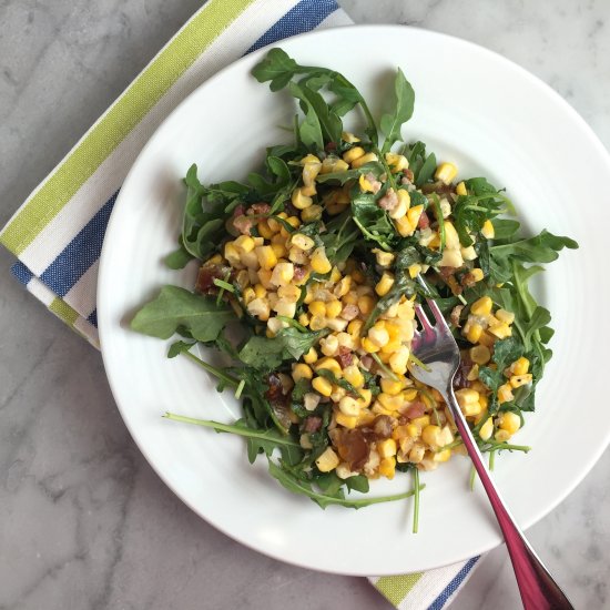 Greens with Sautéed Corn