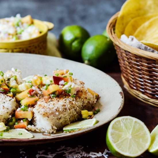 Tea Crusted Cod & Pineapple Salsa