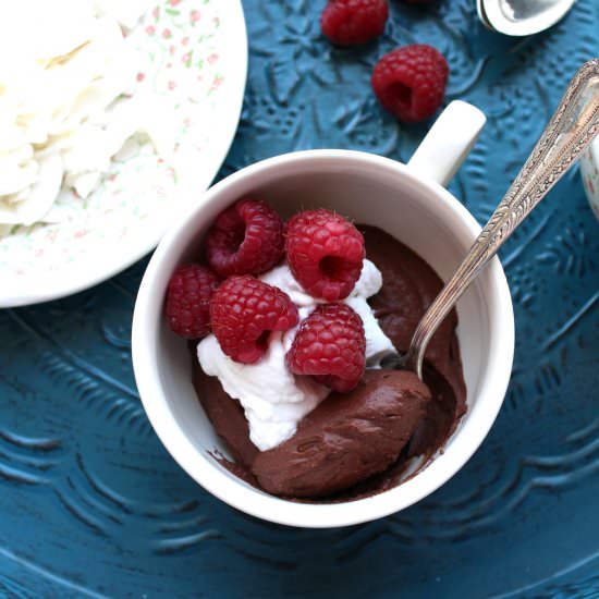 Chocolate mousse with coconut milk