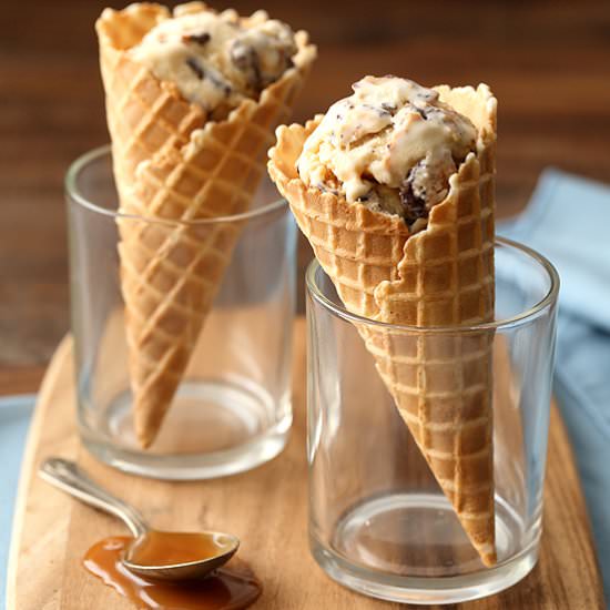 Caramel Waffle Cone Ice Cream