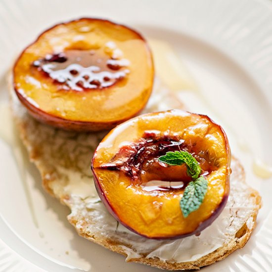 Roasted Nectarine Bruschetta