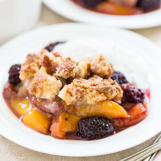 Blackberry Cardamom Peach Crisp