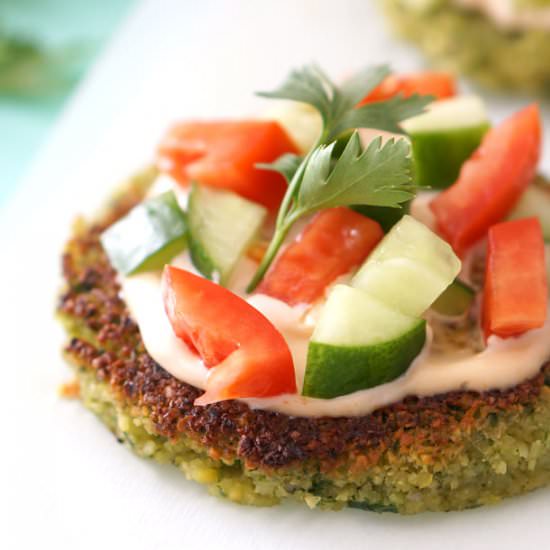 mini falafel pizzas