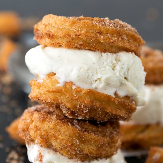 Churro Ice Cream Sandwiches