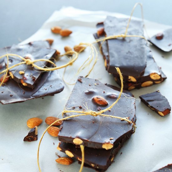 DIY Dark Chocolate Almond Bars