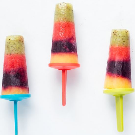 Rainbow Fruit Popsicles