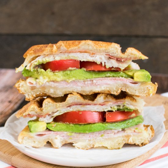 Turkey Club Waffle Sandwich