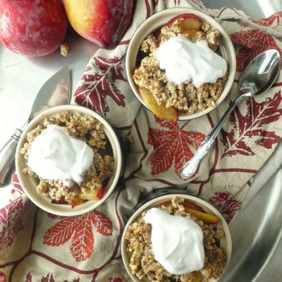 Paleo Plum Crumble w/ Coconut Cream