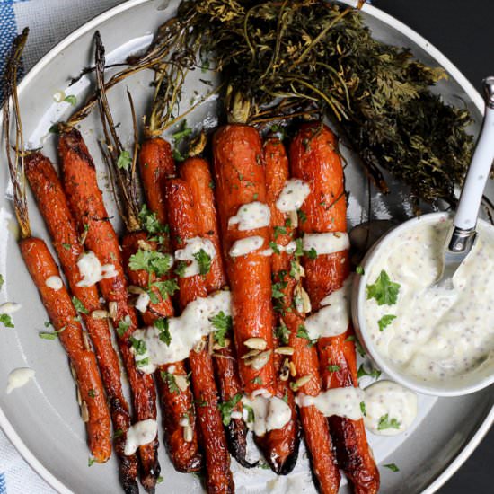 Sweet and salty roast dutch carrots