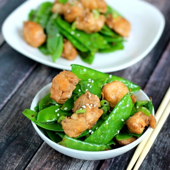 Easy Ginger Chicken & Snow Peas