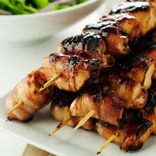 Bacon Wrapped Chicken Skewers