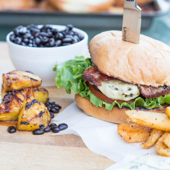 Coffee & Blue Cheese Bacon Burgers