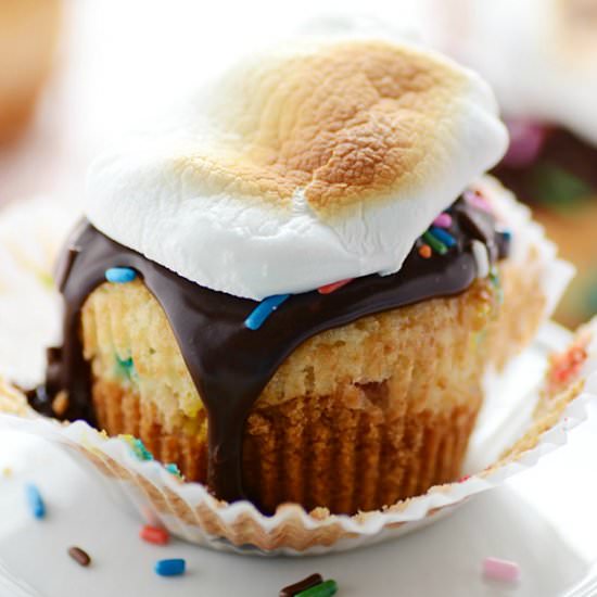 Funfetti S’mores Cupcakes