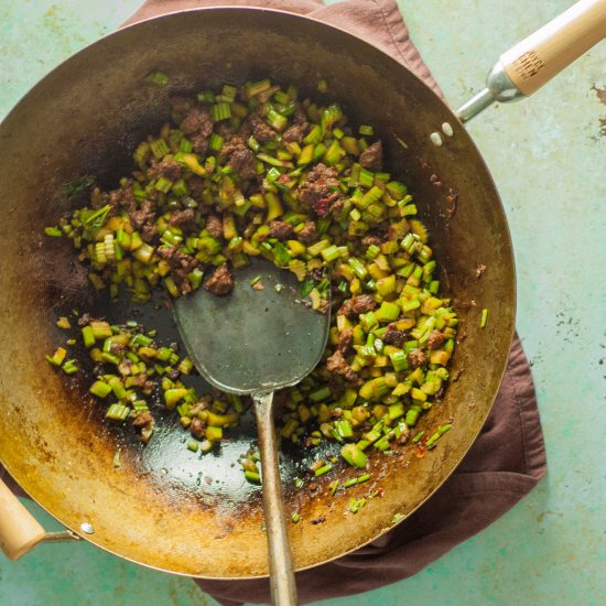 Sichuan Chopped Celery with Beef