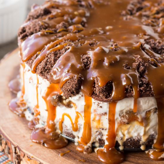 Chocolate + Caramel Ice Cream Cake