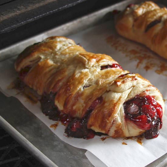 Puff Pastry Chocolate Cherry Braid