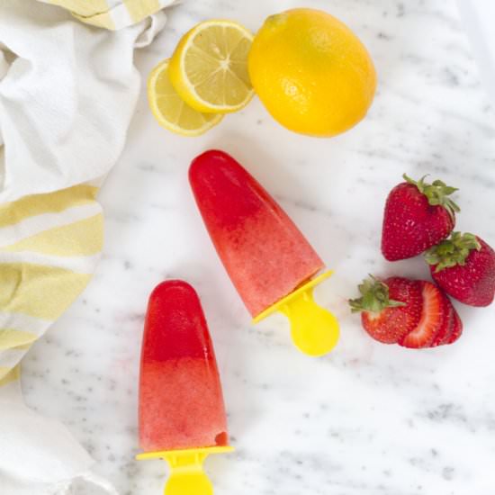 DIY Strawberry Lemonade Popsicles