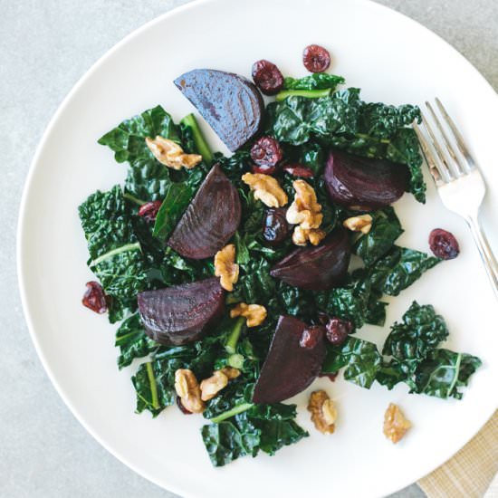 Roasted Beet and Kale Salad