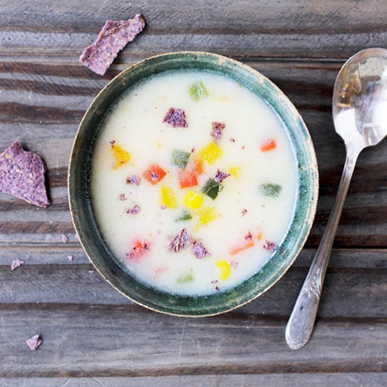 Potato Cheddar and Roasted Pepper Soup