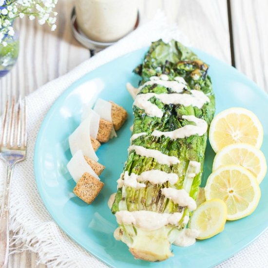 Grilled romaine caesar salad