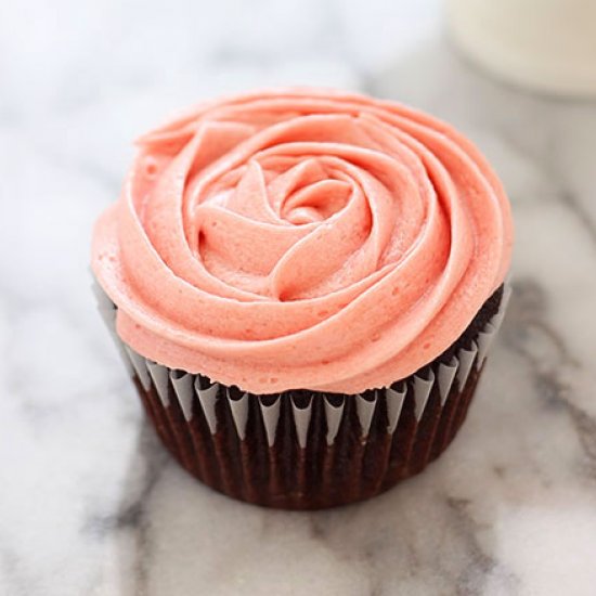 Nutella Chocolate Raspberry Cupcake