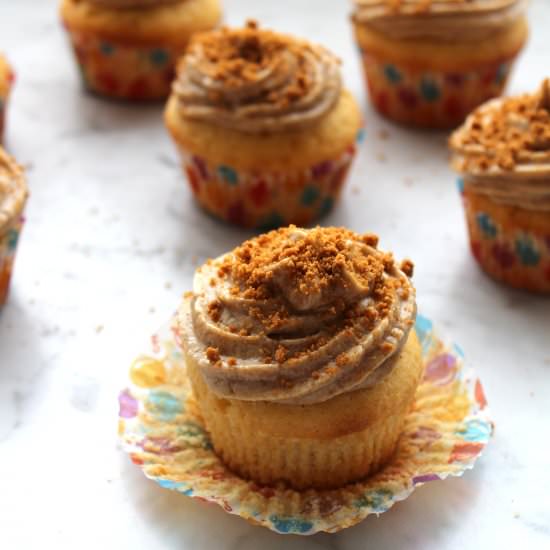 Vanilla-speculoos cupcakes