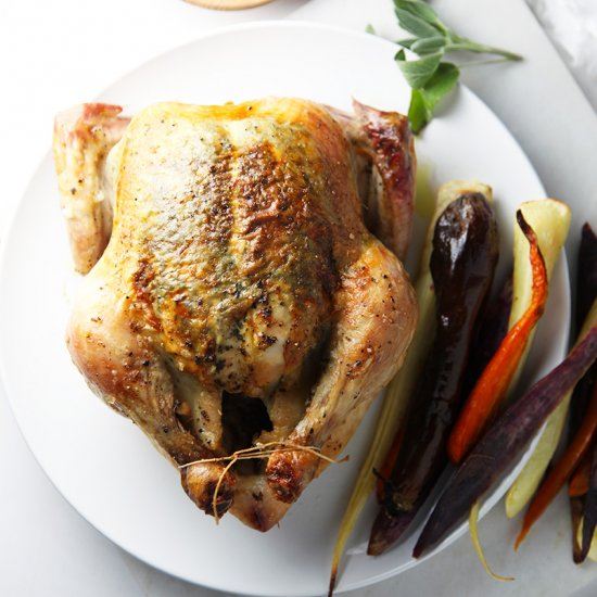 Roast chicken with sage