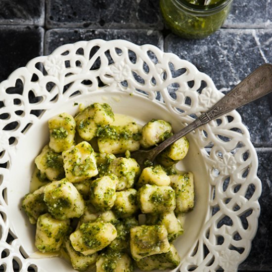 Gnocchi with Basil Pesto