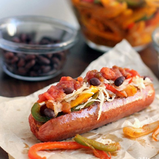 Bunless Fajita Dogs