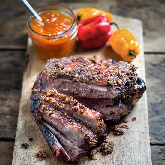 Jerk Turkey with Yellow Pepper Jam