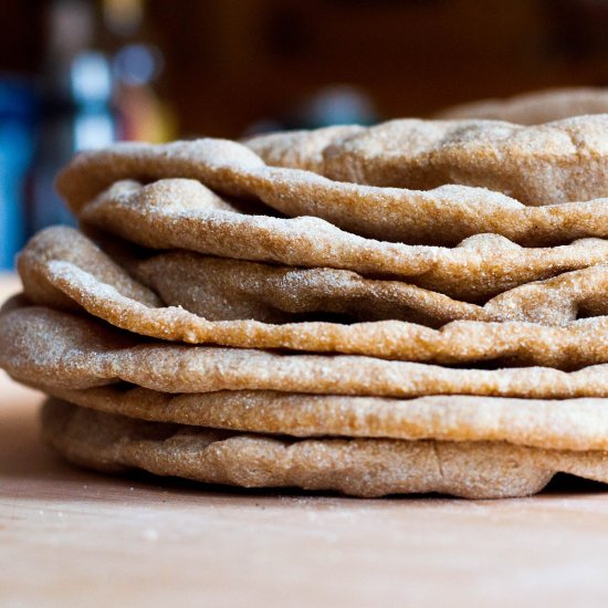 Homemade Pita Bread Whole Grain