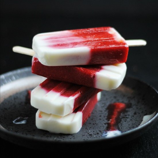 Strawberry + Kefir Popsicles