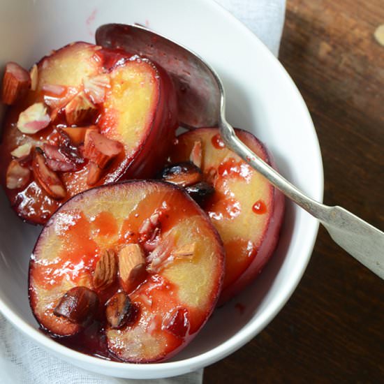 Honey Roasted Plums with Almond