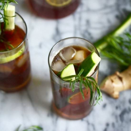 Ginger, Lime, & Tarragon Cocktail