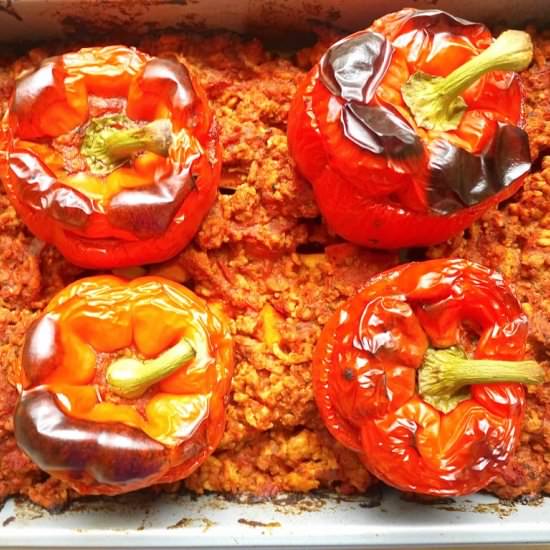 Ground Turkey Stuffed Peppers