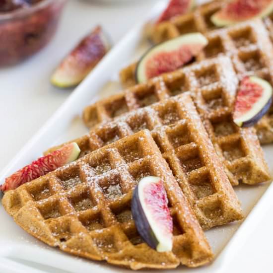 Whole Wheat Waffles w/ Fig Compote