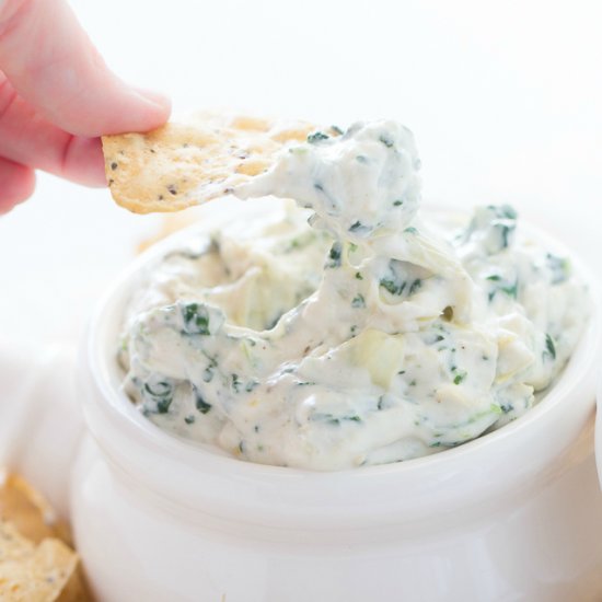 Healthier Spinach Artichoke Dip