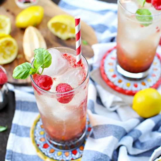 Raspberry Basil Gingerade Fizz