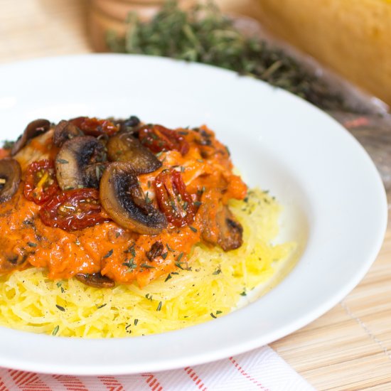 Spaghetti Squash w/ Red Pepper Sauc