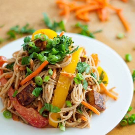 Soba Noodle Salad & Sriracha Tofu