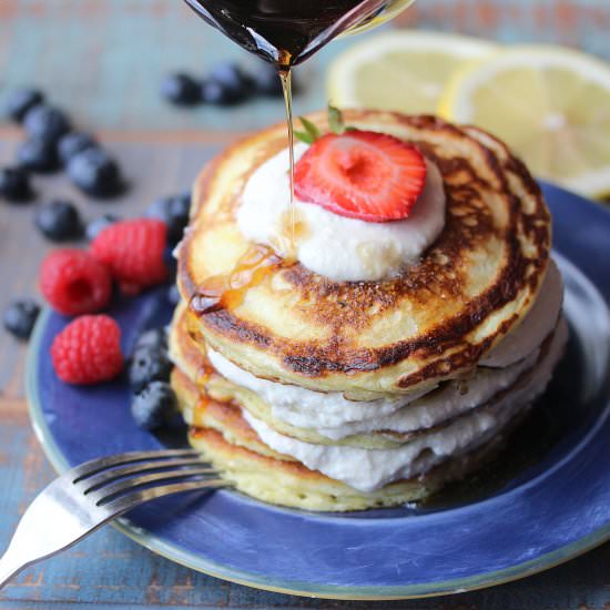 Ricotta Lemon Pancakes with Vanilla