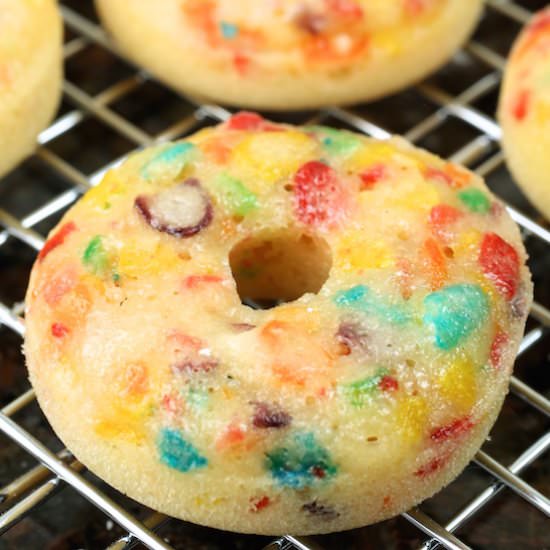 Mini Fruity Pebbles Donuts