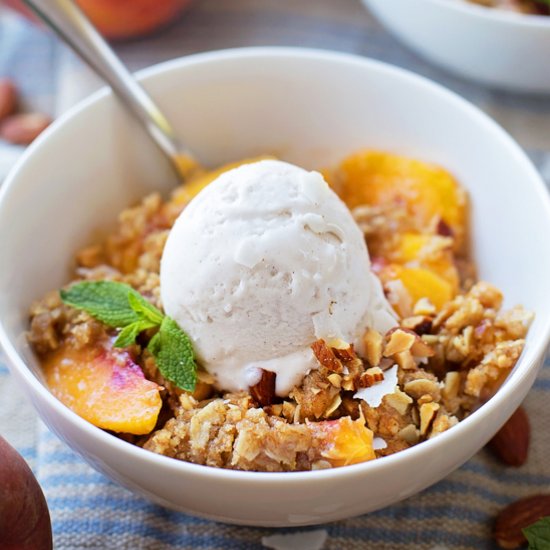 Peach Crisp & Homemade Ice Cream